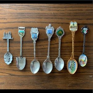 Collection of 7 souvenir miniature spoons
